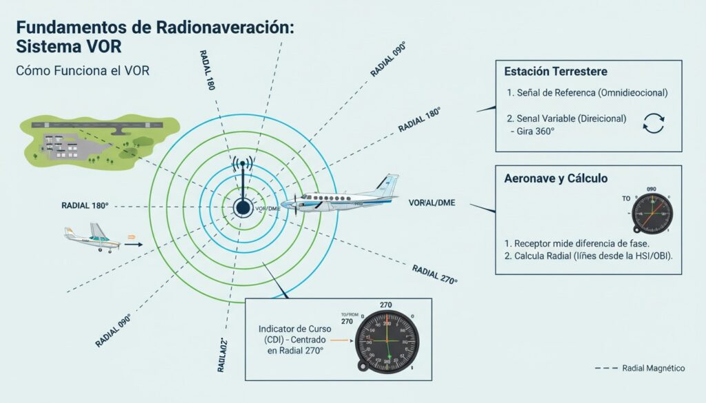 Fundamentos de Radionavegación: Cómo Funcionan los Sistemas VOR e ILS para Pilotos en Formación